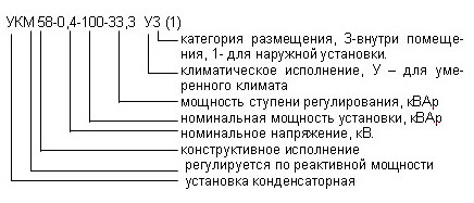 конденсаторная установка, расшифровка
