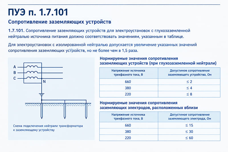 выдержка из ПУЭ п. 1.7.101