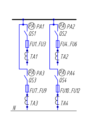 Схема линейных панелей ЩО-70